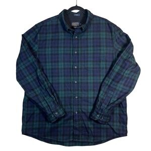 Pendleton Fireside Shirt Men's XL‎ Blackwatch Tartan Wool Plaid Button Down